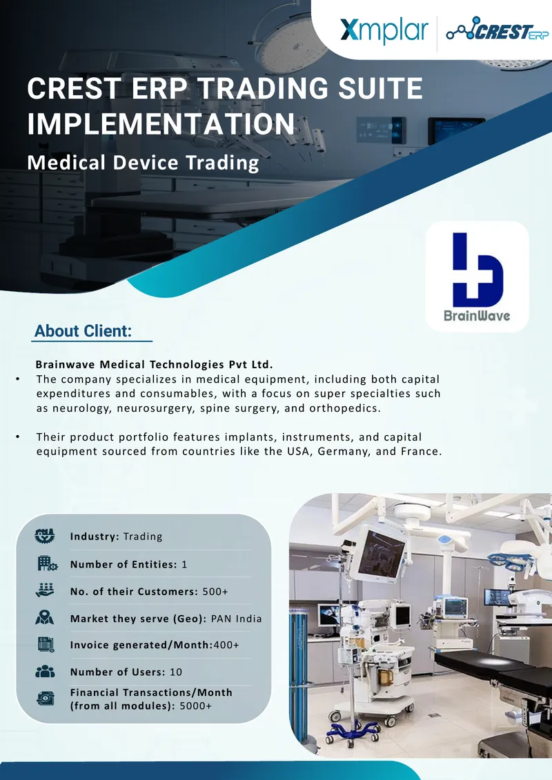 Crest ERP Trading Suite Implementation for Medical Devices