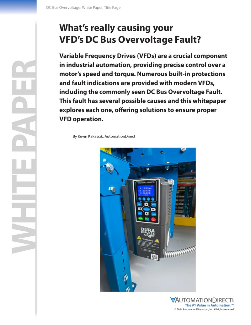 DC Bus Overvoltage Fault Analysis in VFDs
