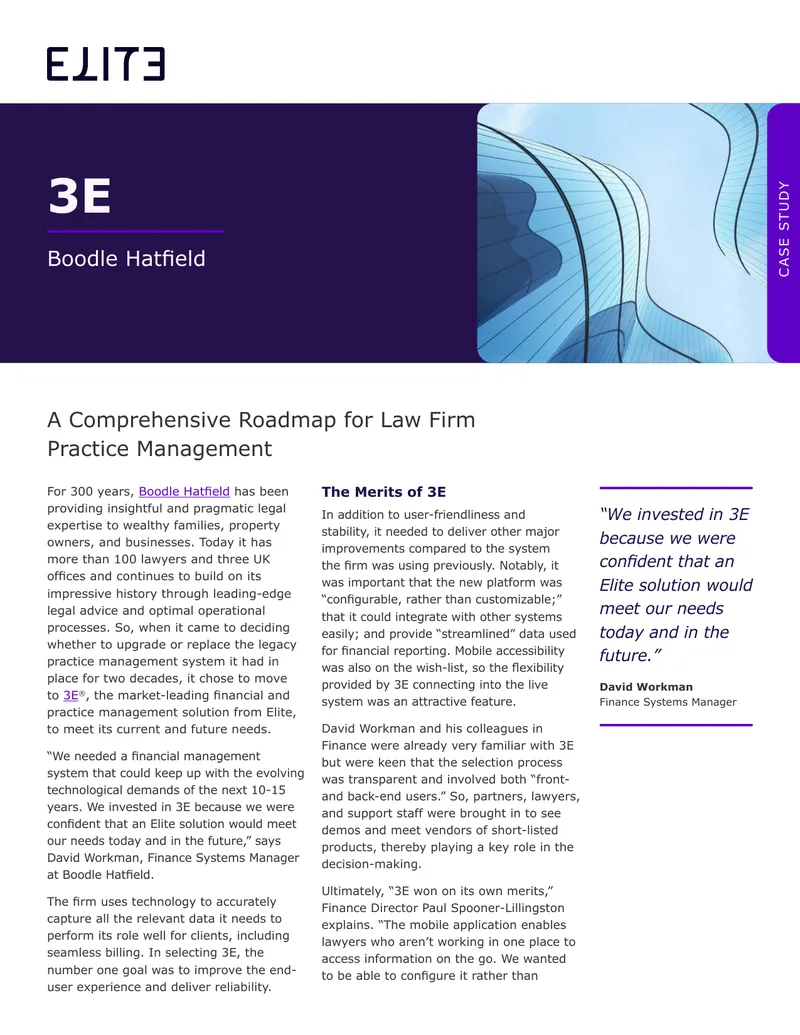 Boodle Hatfield 3E Practice Management System Case Study