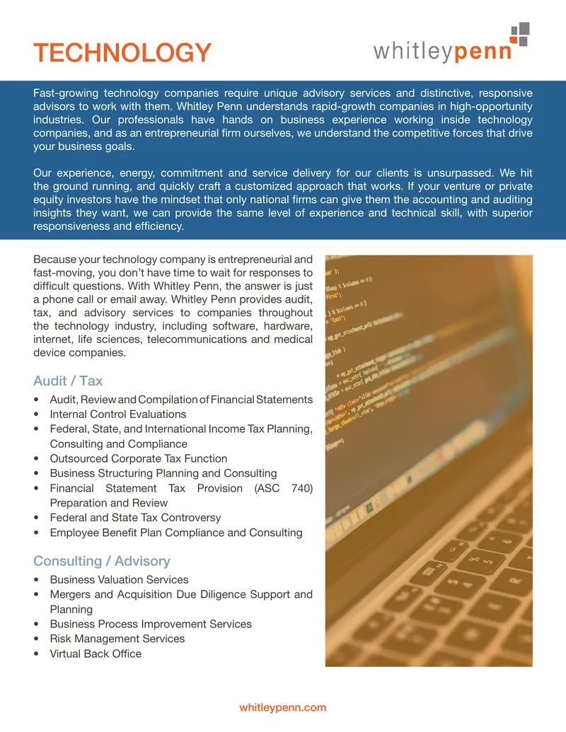 Advisory Services for Fast-Growing Technology Companies