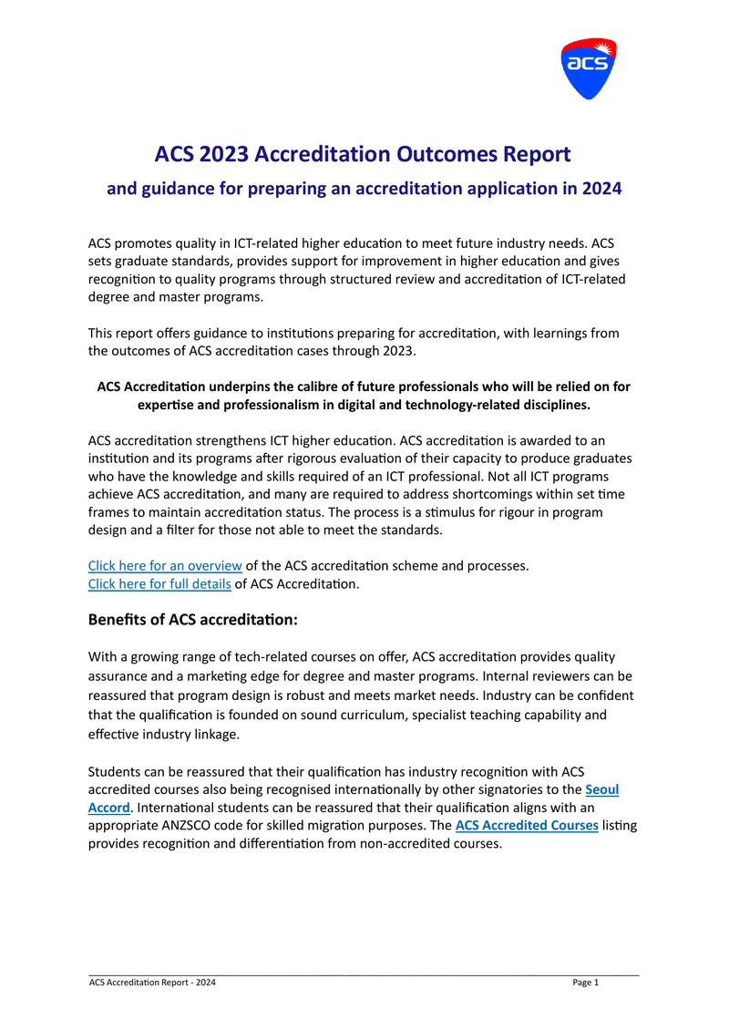 ACS 2023 Accreditation Outcomes Report