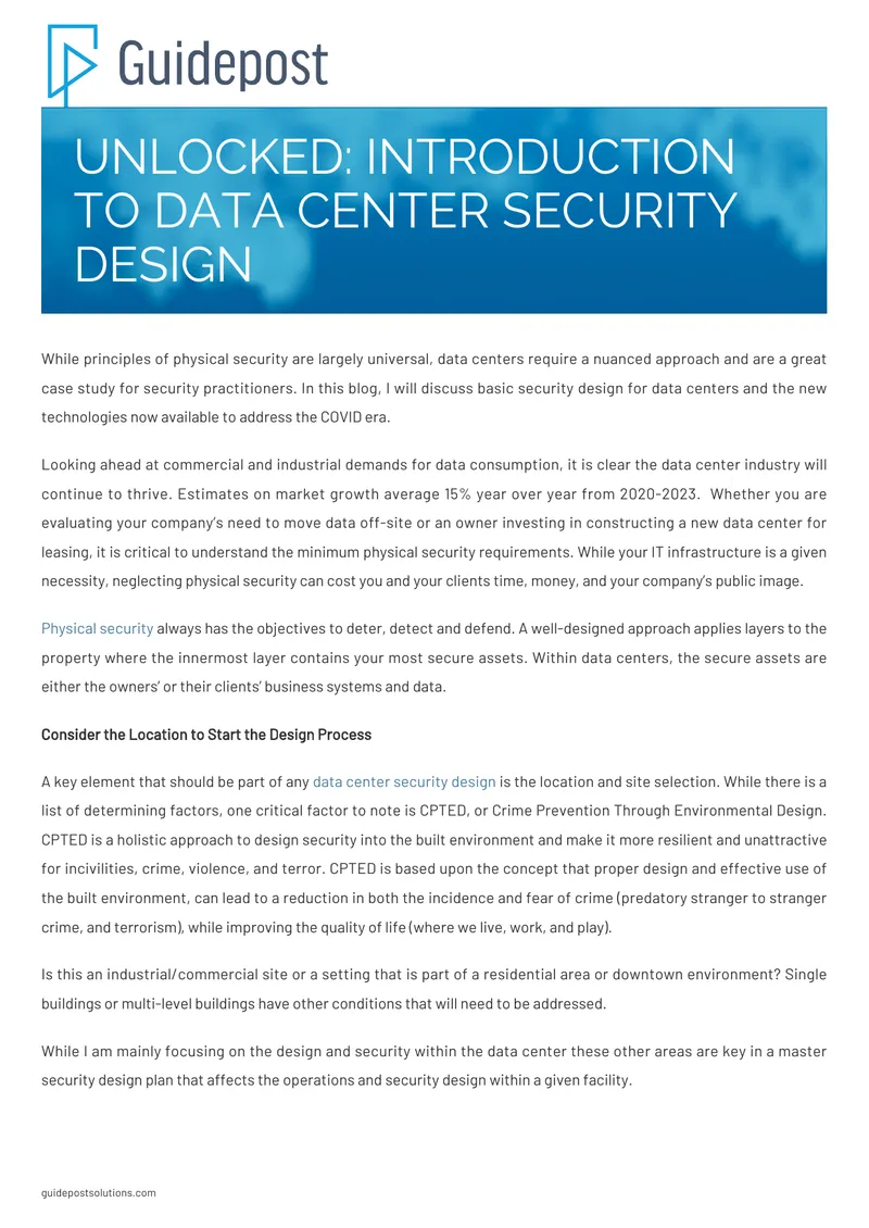 Data Center Security Design Principles