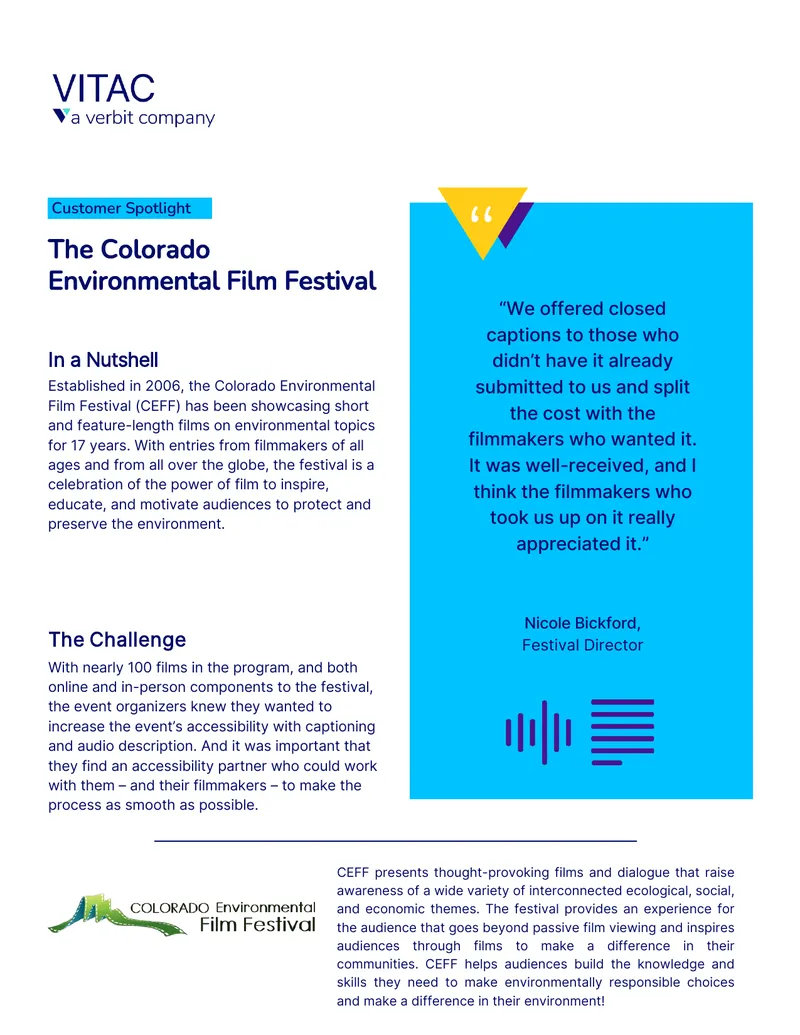 Accessibility Initiatives at the Colorado Environmental Film Festival