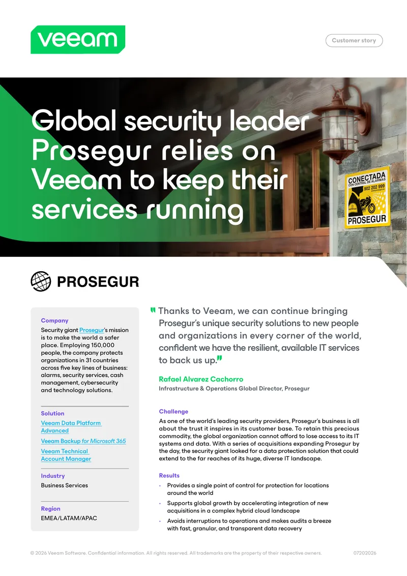 Prosegur's Global Data Protection Strategy with Veeam