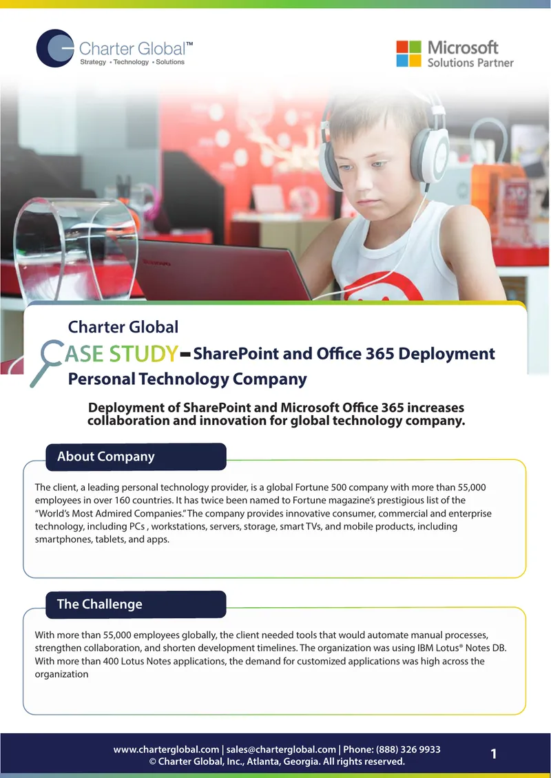 SharePoint and Office 365 Deployment for Global Technology Company