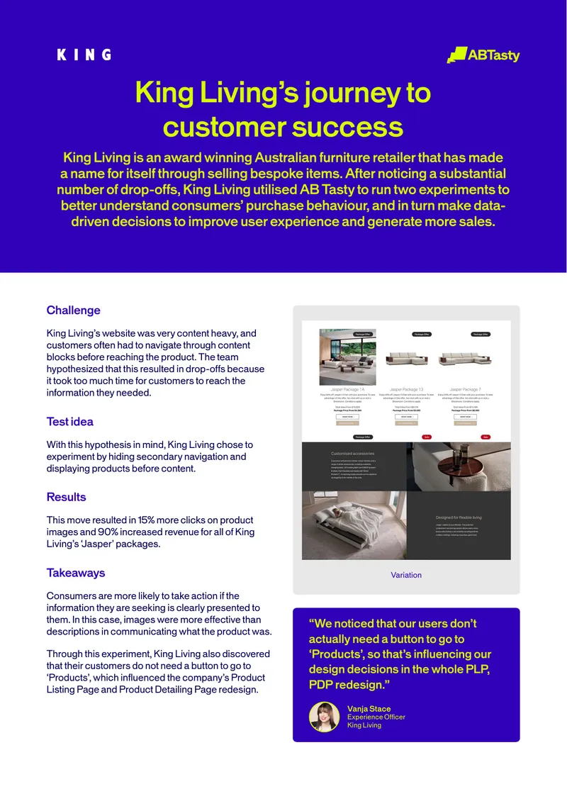 King Living Consumer Purchase Behavior Experiments