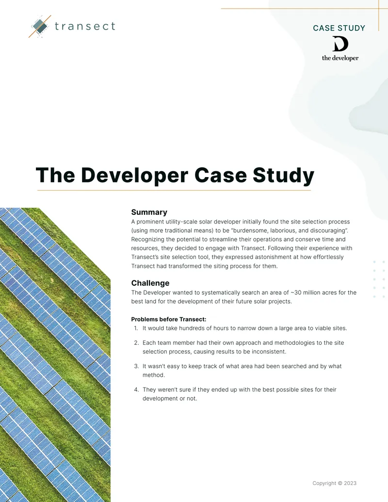 Utility-Scale Solar Developer Case Study