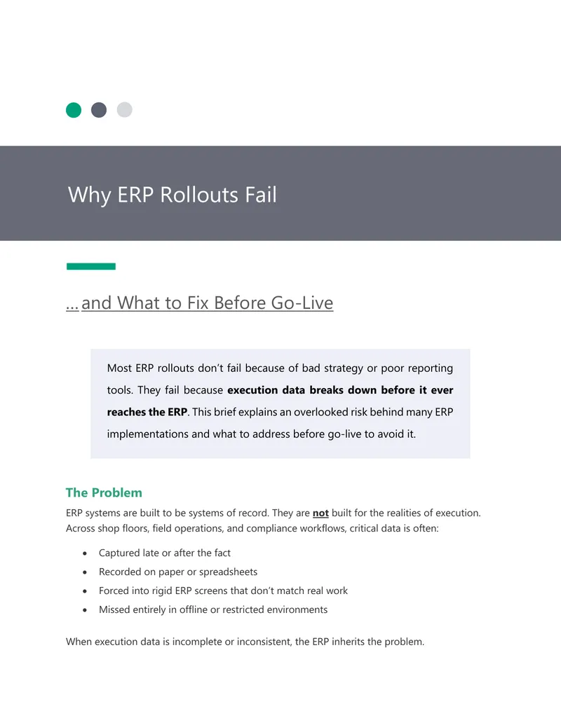 Challenges in ERP Rollouts and Solutions