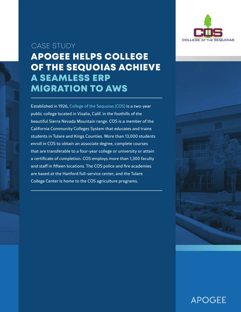 College of the Sequoias ERP Migration Case Study preview page 1