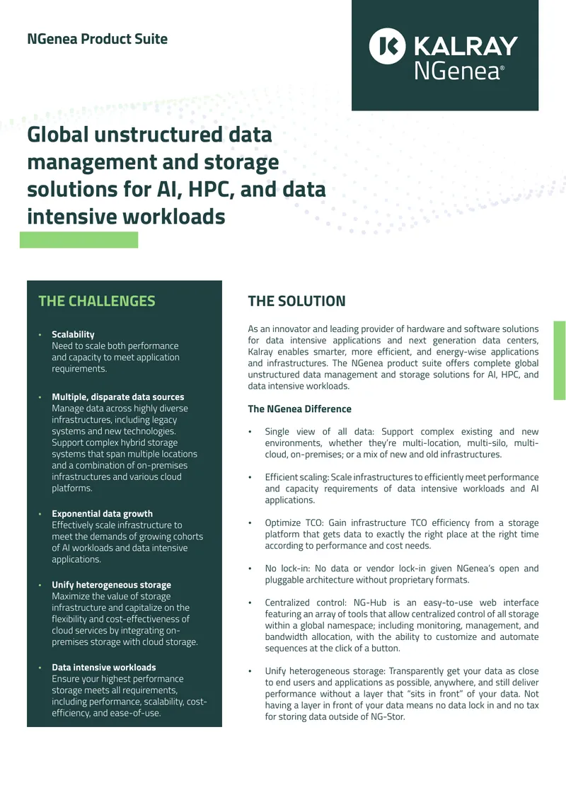 NGenea Product Suite Data Management Solutions