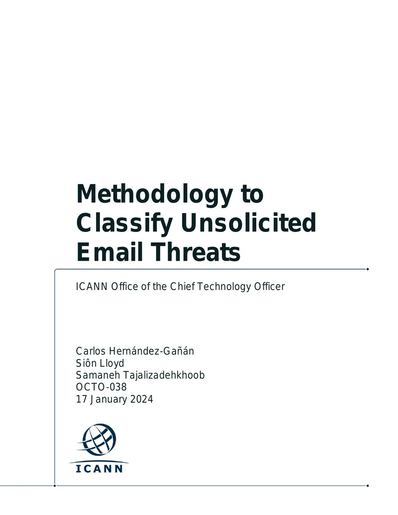 Methodology to Classify Unsolicited Email Threats