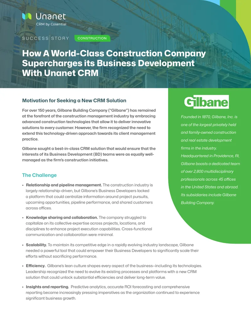 Construction Company Business Development Enhancement