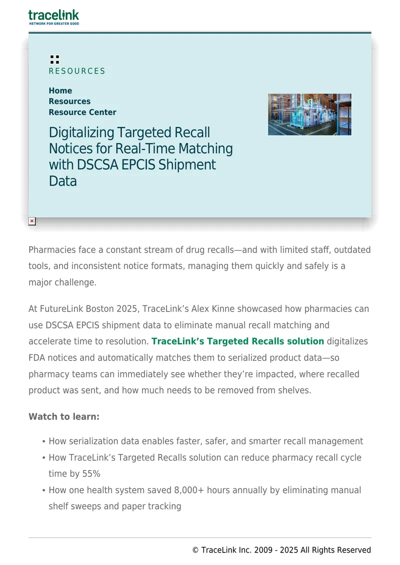Digitalizing Targeted Recall Management in Pharmacies