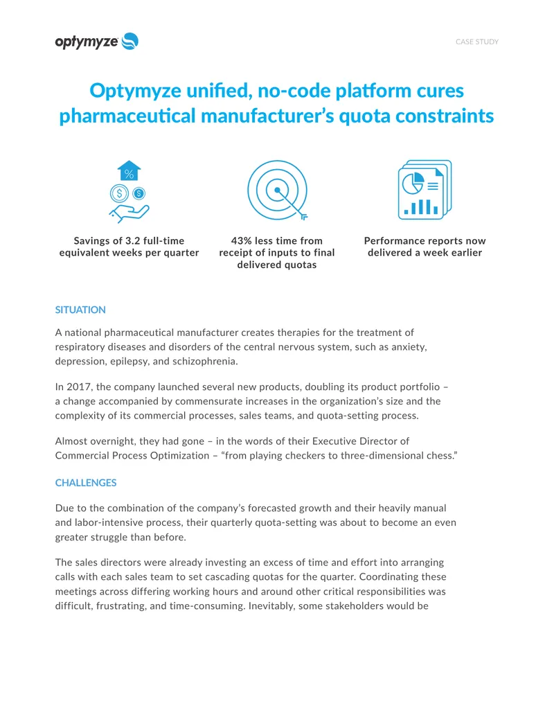 Pharmaceutical Manufacturer Quota Setting Case Study