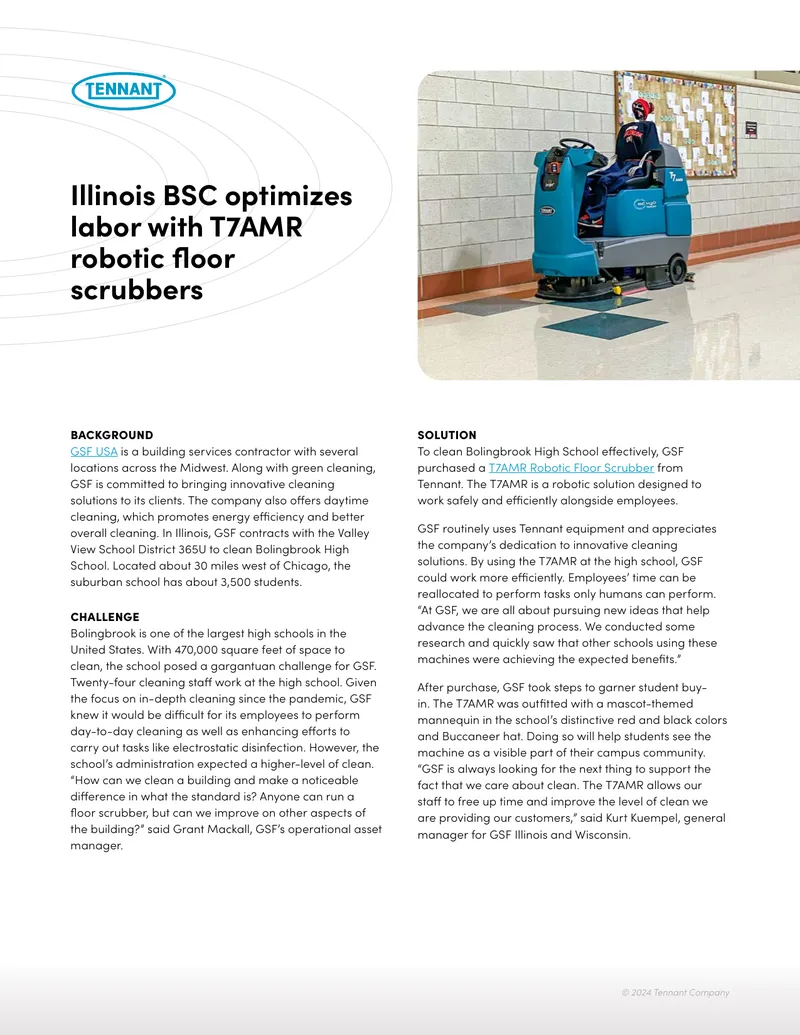 Robotic Floor Scrubber Implementation at Bolingbrook High School