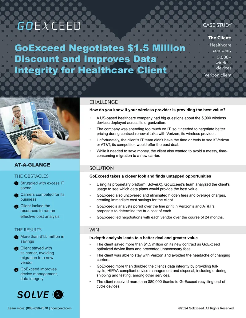 GoExceed Negotiates $1.5 Million Discount for Healthcare Client