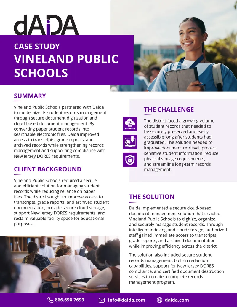 Vineland Public Schools Student Records Management Case Study