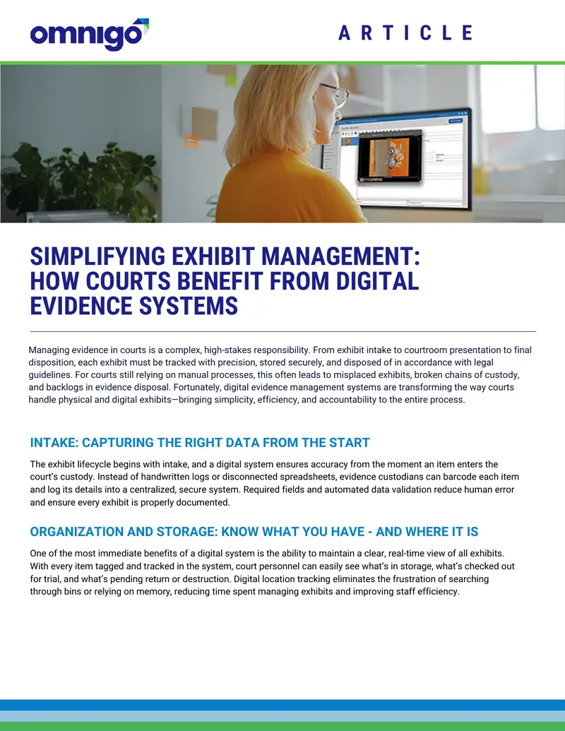 Digital Evidence Management Systems in Courts