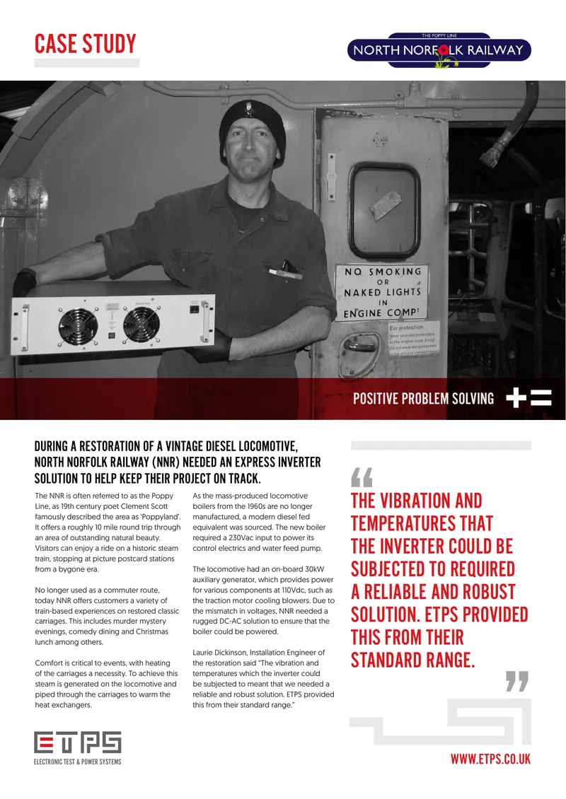 North Norfolk Railway Inverter Solution Case Study