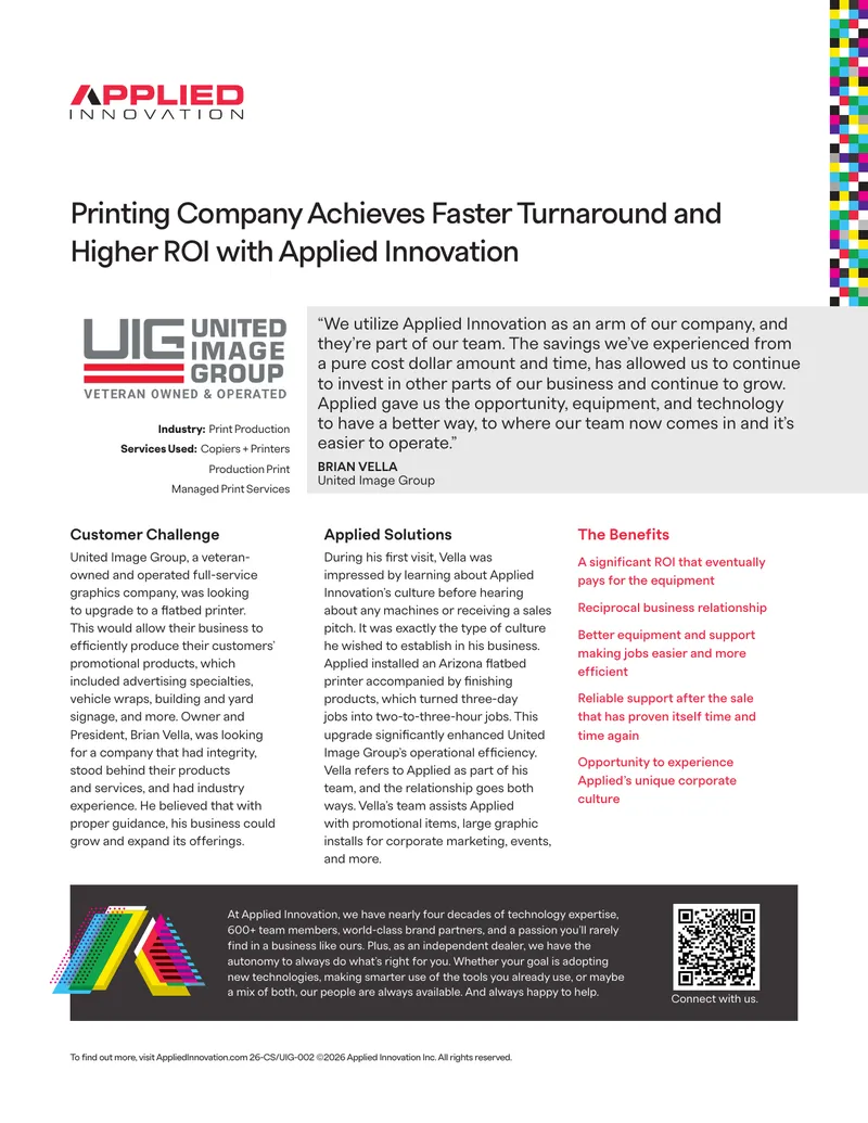 United Image Group Printer Upgrade Case Study
