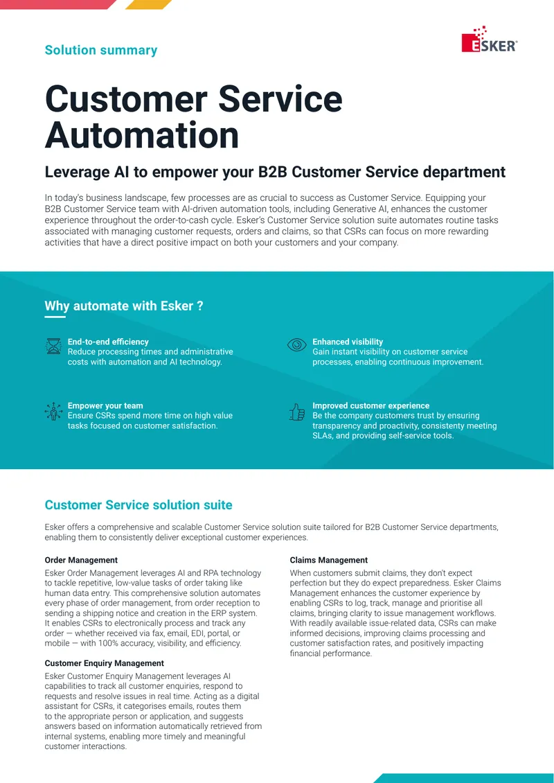 B2B Customer Service Automation Solution Overview