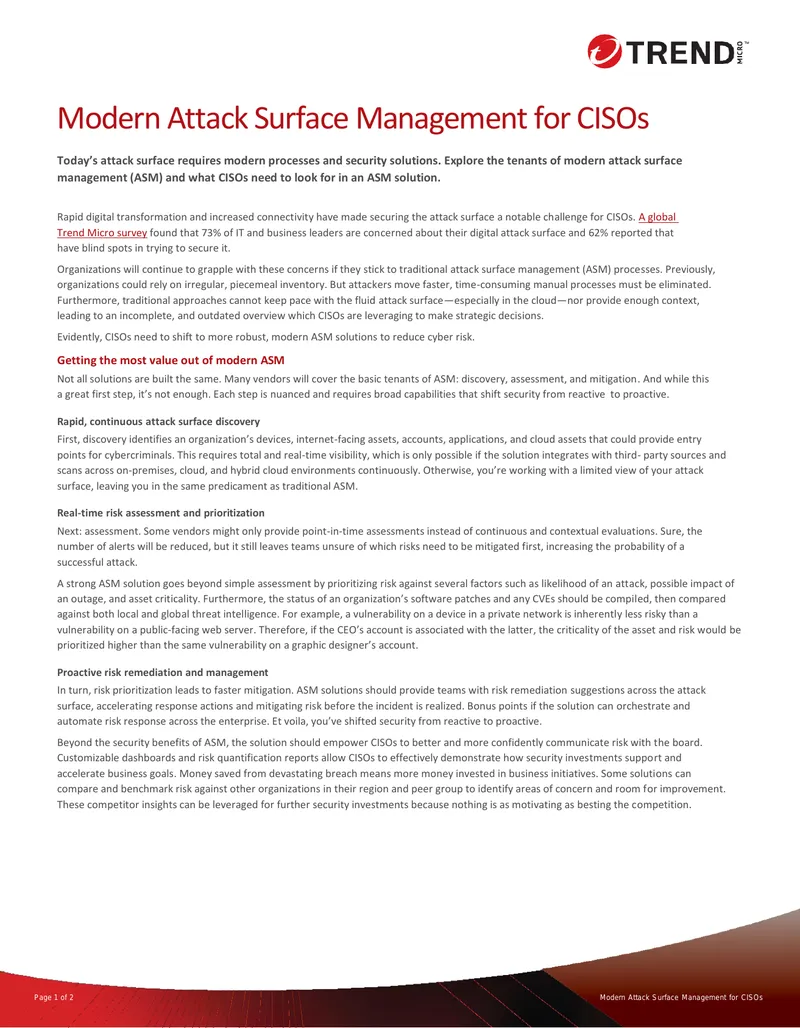 Modern Attack Surface Management for CISOs