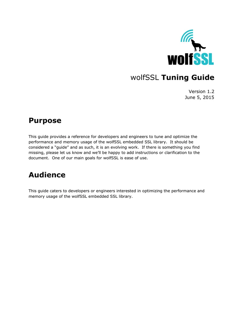 wolfSSL Performance Tuning Guide