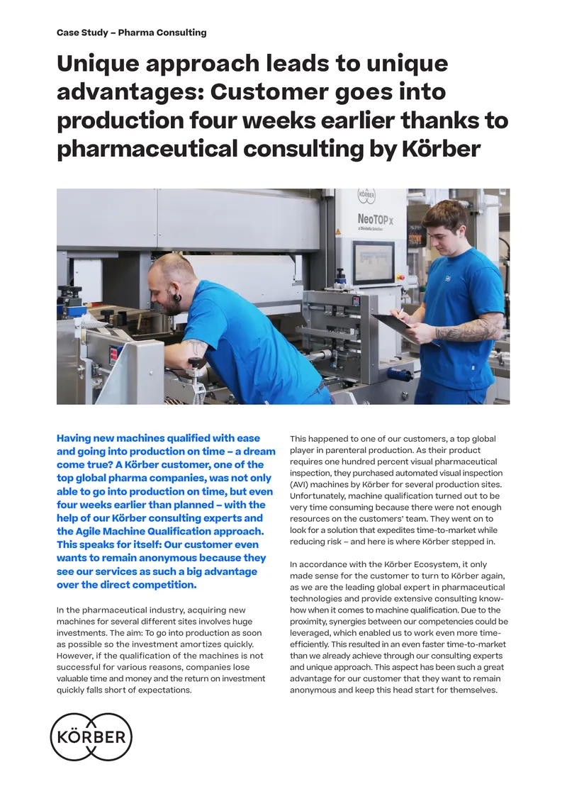 Agile Machine Qualification in Pharmaceutical Production