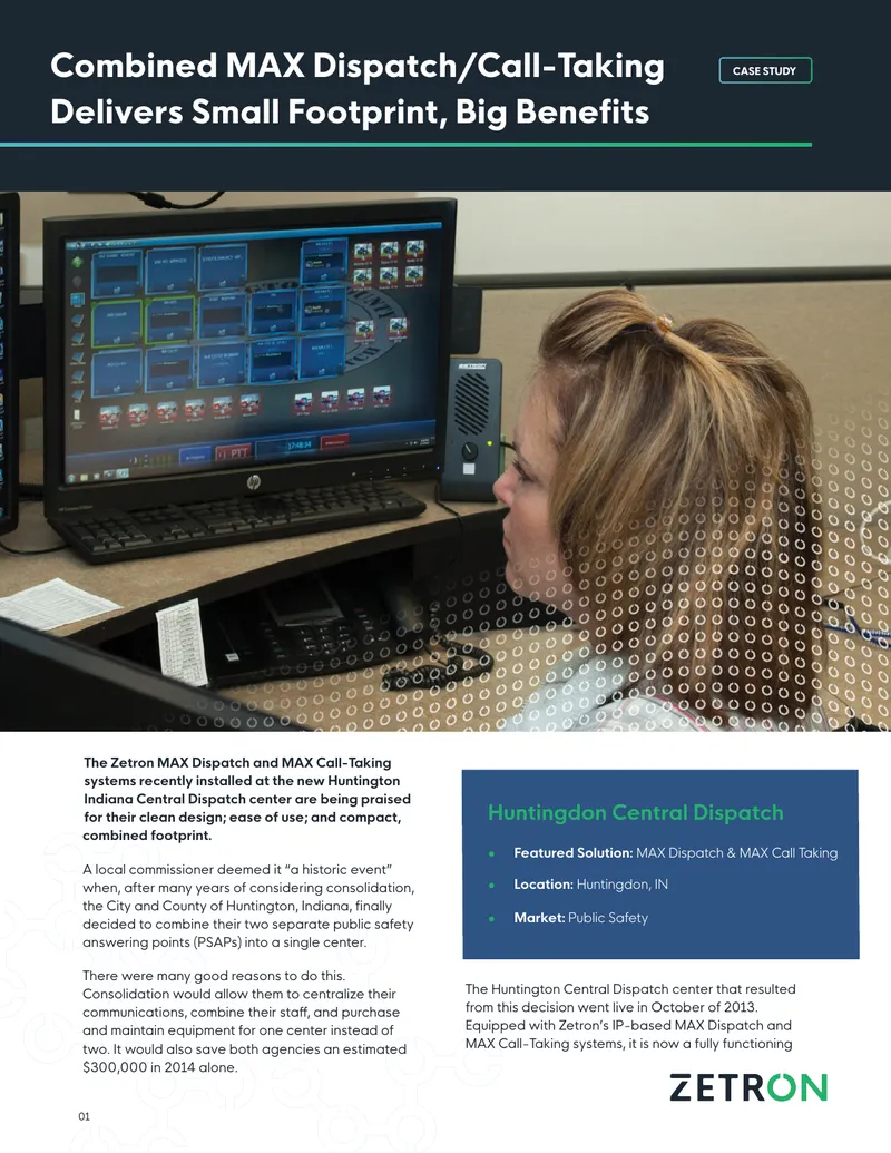 Huntington Central Dispatch Consolidation Case Study