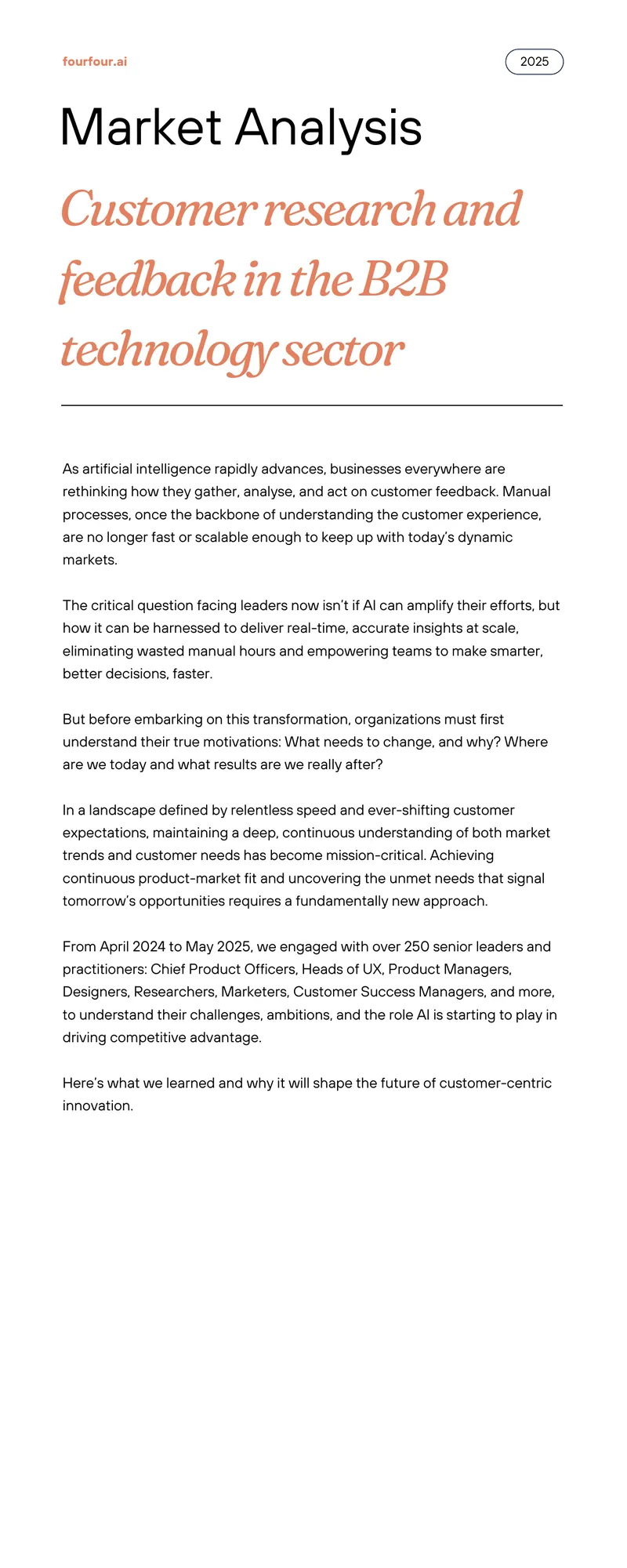 Market Analysis of B2B Customer Feedback Strategies