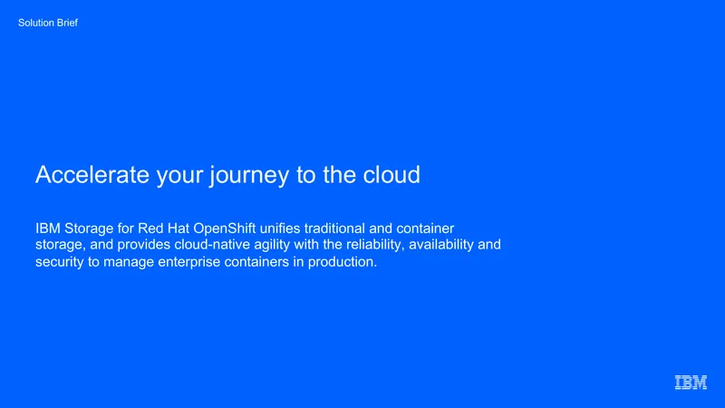 IBM Storage for Red Hat OpenShift Solution Brief