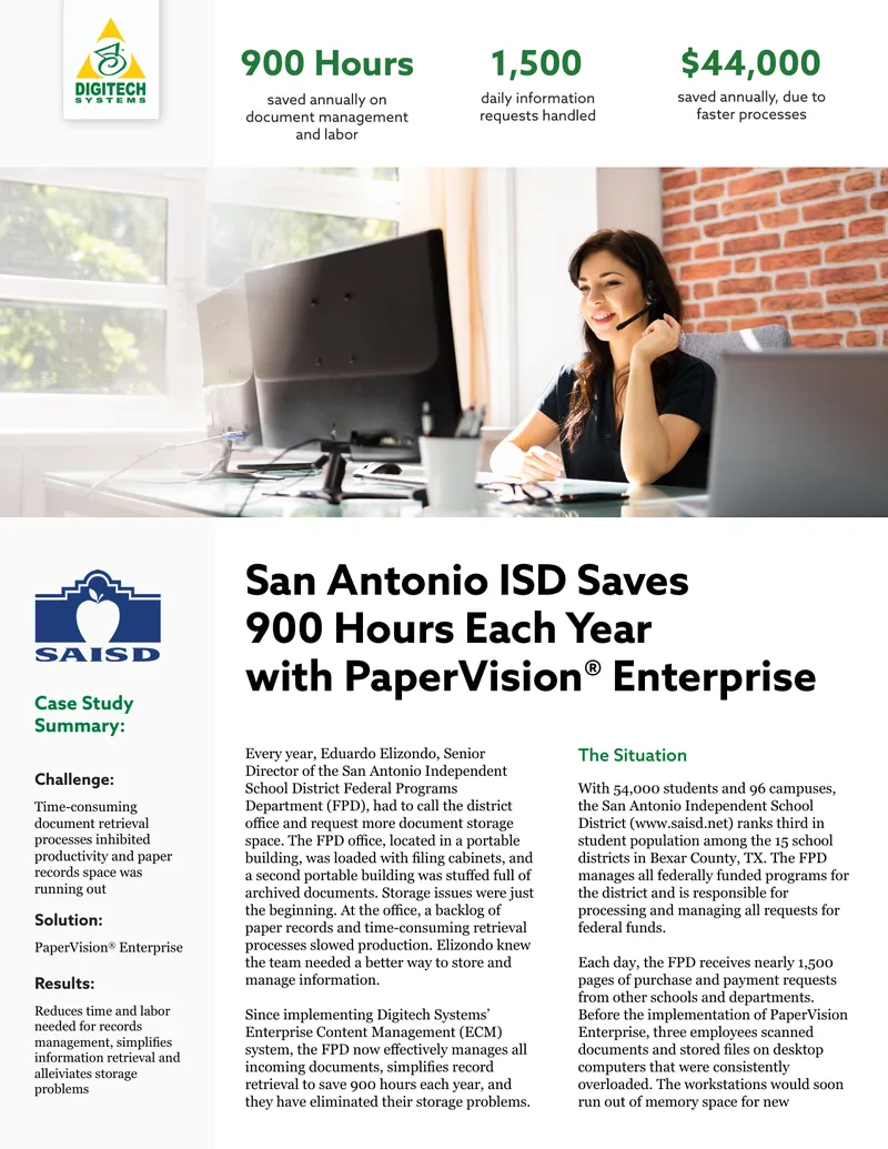 San Antonio ISD Document Management Case Study