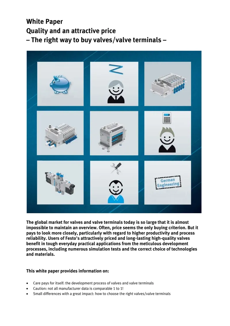 Valves and Valve Terminals Purchasing Guide