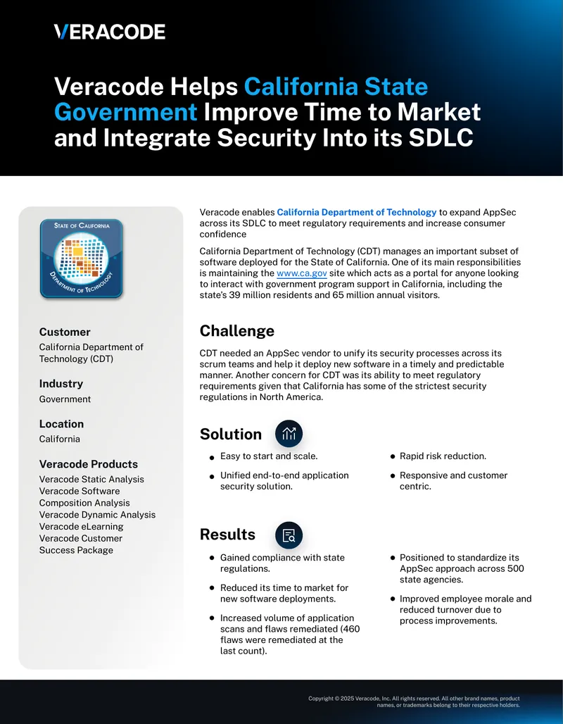 Application Security Integration for California Government