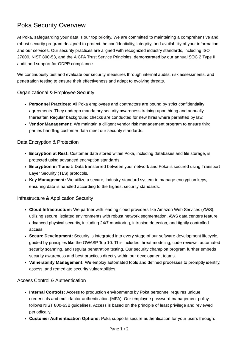 Poka Security Program Overview