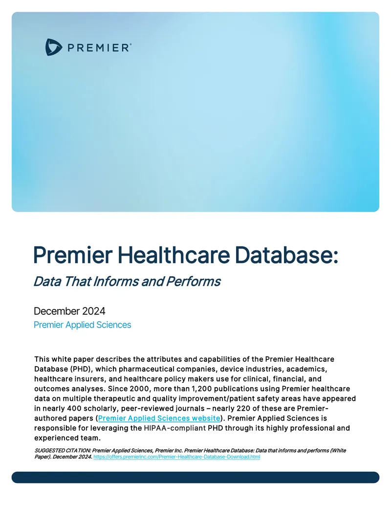 Premier Healthcare Database Attributes and Capabilities preview page 1