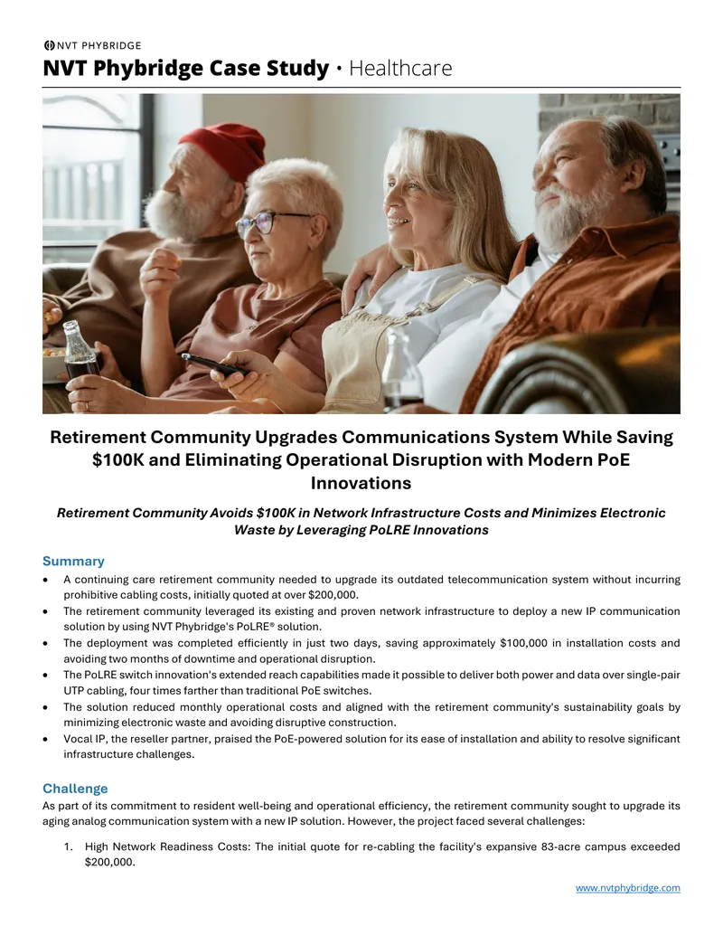 Retirement Community Communication System Upgrade Case Study