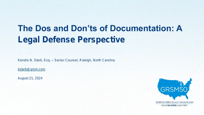 The Dos and Don'ts of Documentation in Healthcare