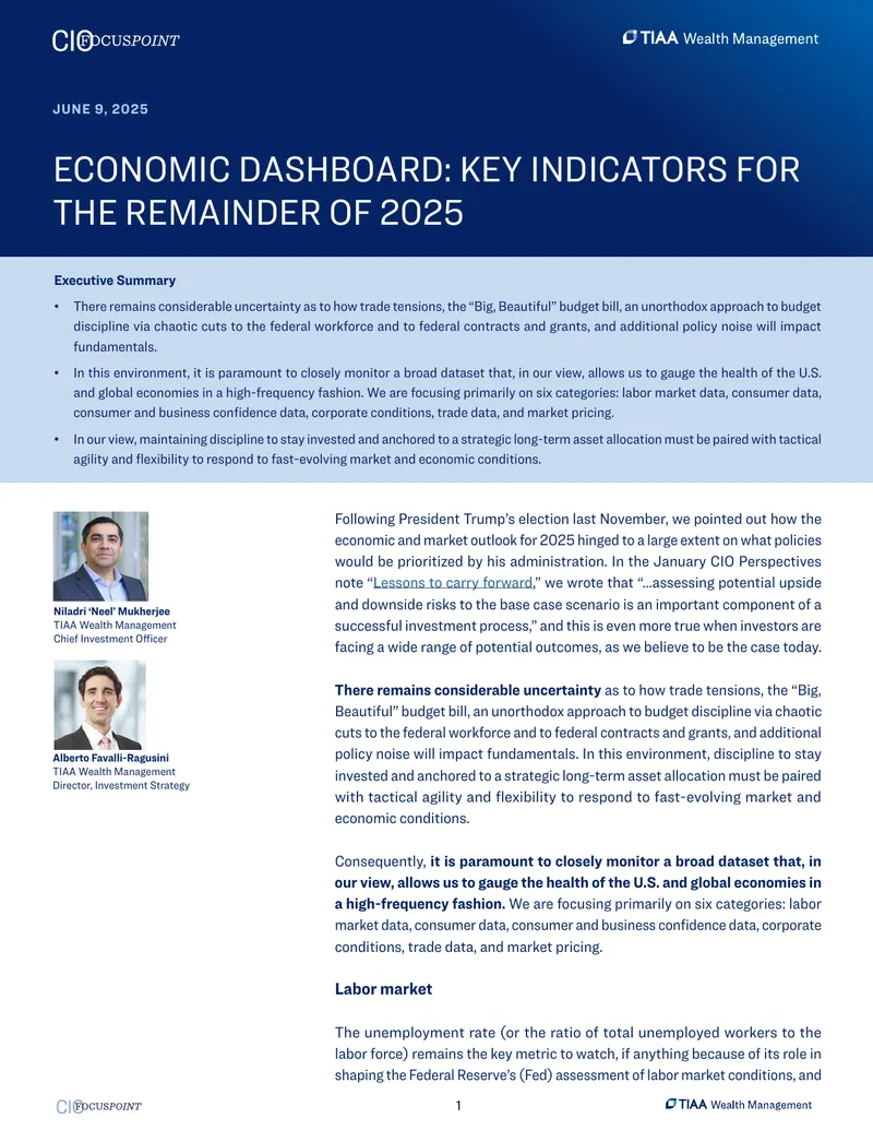 Economic Dashboard: Key Indicators for 2025