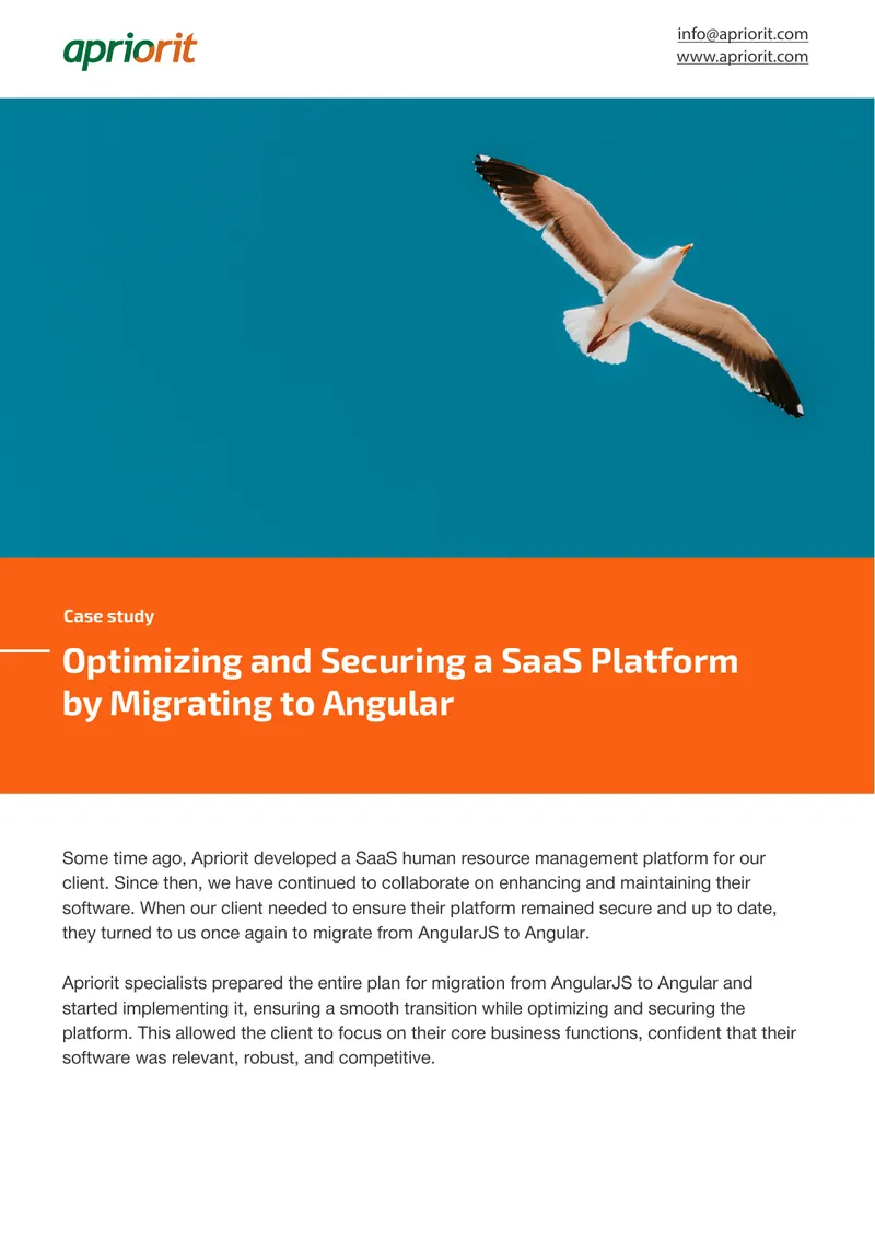 Optimizing and Securing a SaaS Platform by Migrating to Angular
