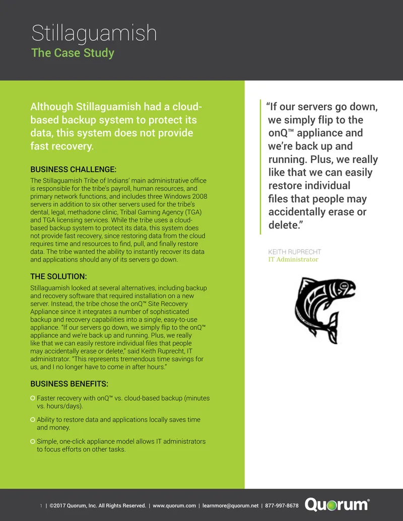 Stillaguamish Tribe Data Recovery Case Study