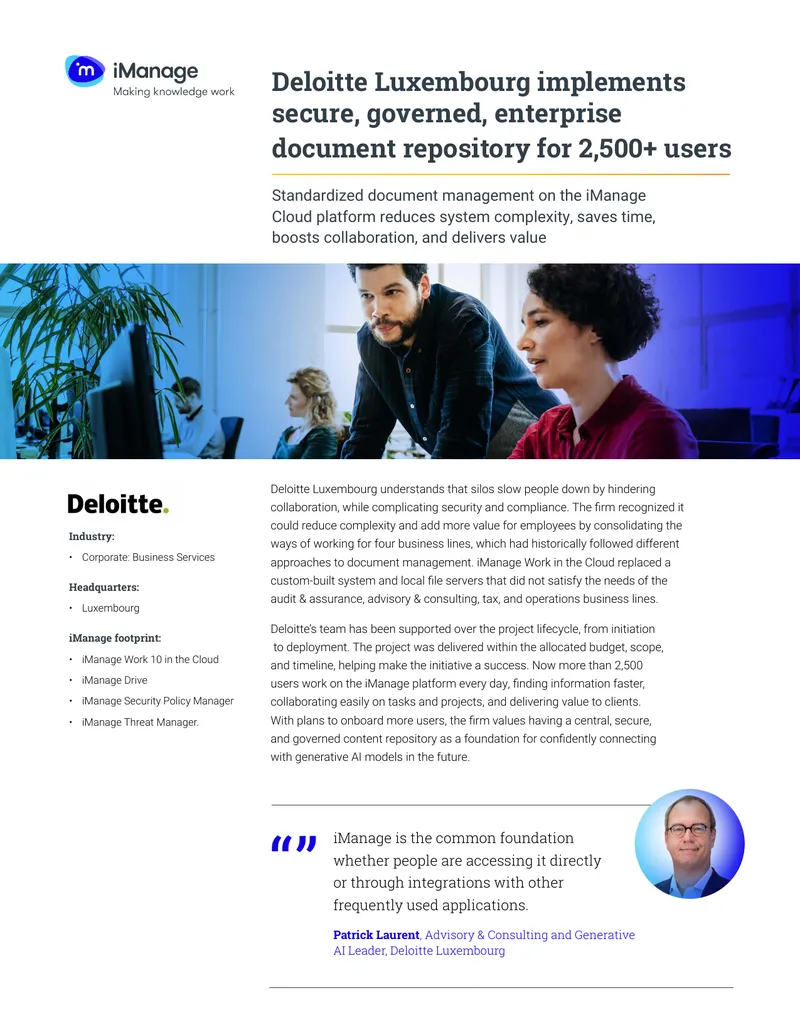Deloitte Luxembourg Enterprise Document Management Implementation