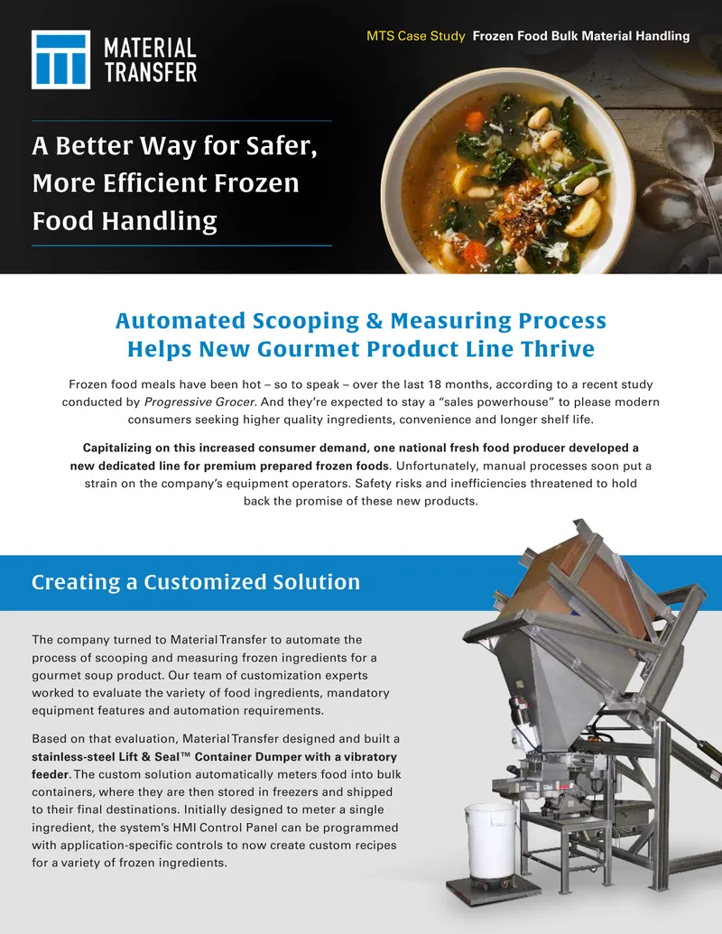 Frozen Food Bulk Material Handling Case Study