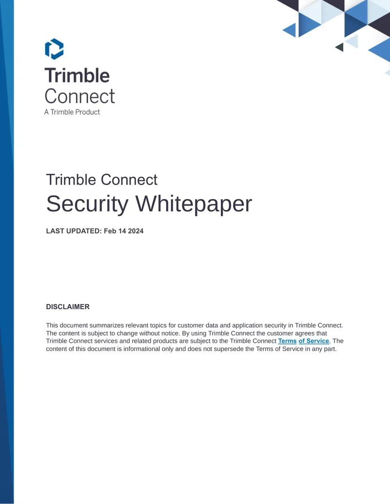 Trimble Connect Security Whitepaper