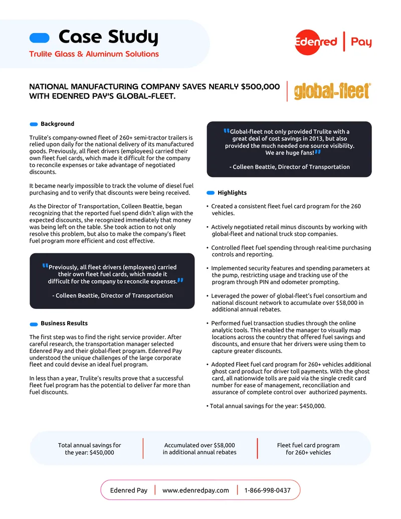 Trulite Fleet Fuel Program Case Study