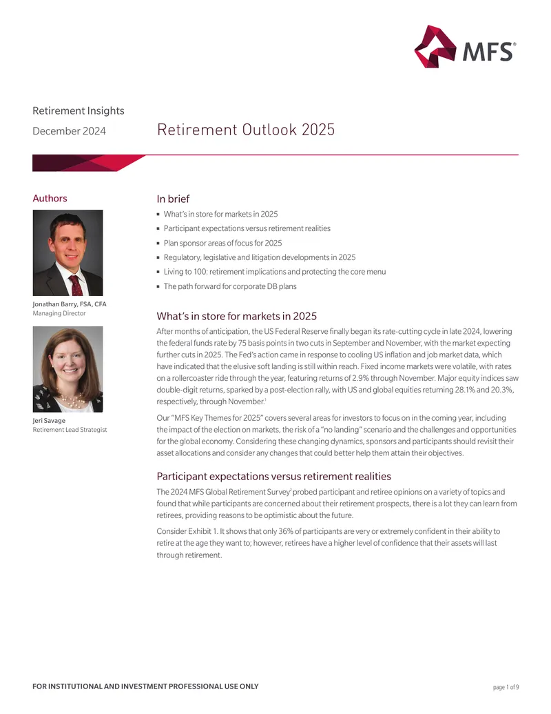 Retirement Insights for 2025