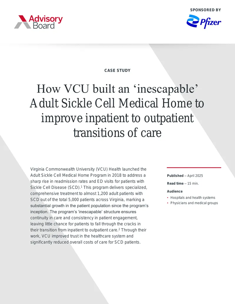 VCU Adult Sickle Cell Medical Home Program Case Study