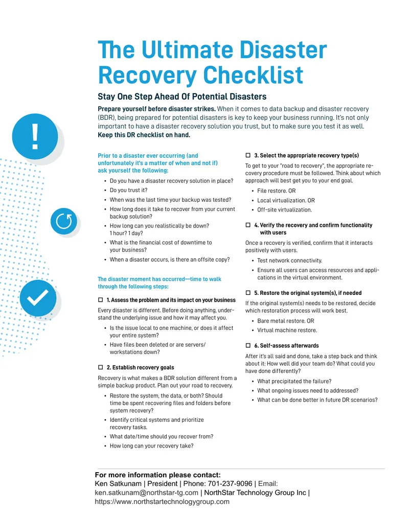Disaster Recovery Planning and Checklist