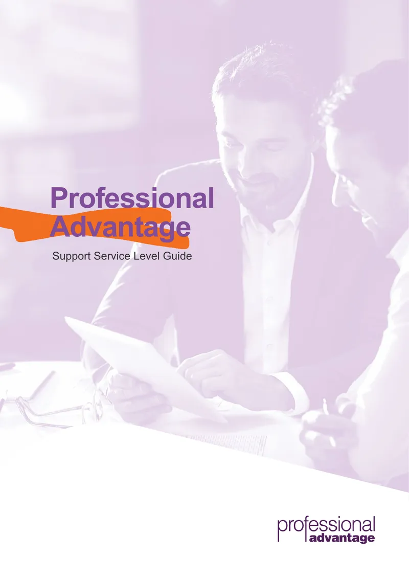 Professional Advantage Support Service Level Guide