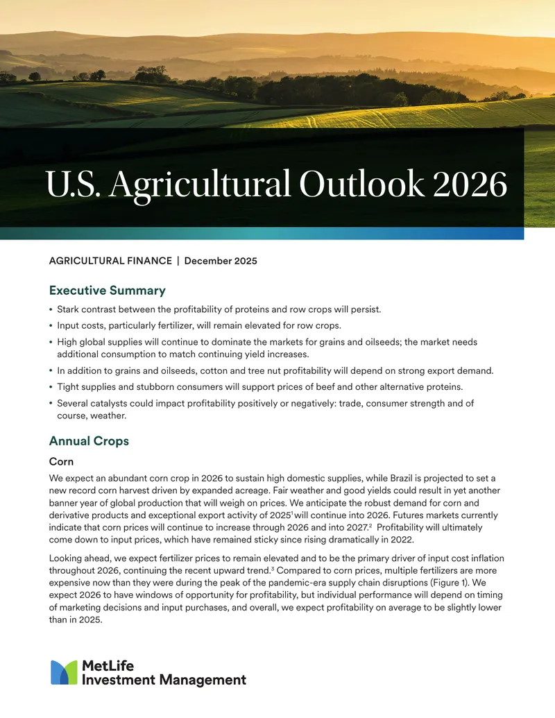 U.S. Agricultural Outlook for 2026